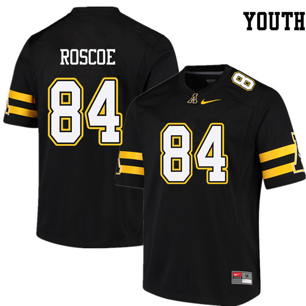Youth #84 Crisjohn Roscoe Appalachian State Mountaineers College Football Jerseys Sale-Black - Click Image to Close
